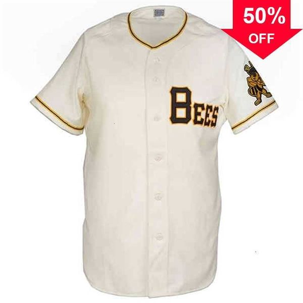 Xflsp GlaA3740 Salt Lake Bees 1959 Heimtrikot, 100 % genäht, Stickerei, Vintage-Baseball-Trikots, individuell, beliebiger Name, beliebige Nummer