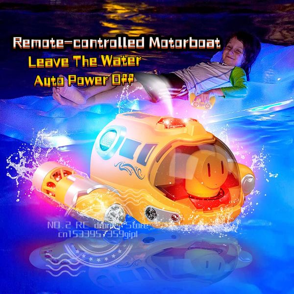 ElectricRC Boats Summer RC Boat High Speed Sumbarine Spray and Light Powerboat Twin Propeller Speedboat Children's Day Gifts Toys 230602