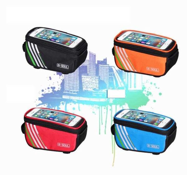 5.7 pollici bici da ciclismo borse da bicicletta borse laterali telaio anteriore tubo borsa per cellulare MTB bici impermeabile borse per telefono touch screen