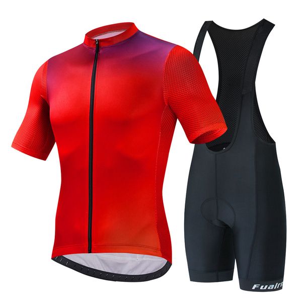 Radtrikot-Sets verkaufen sich gut Red Pro Bicycle Team Kurzarm Maillot Ciclismo Herren Sommer atmungsaktive Kleidung 230603