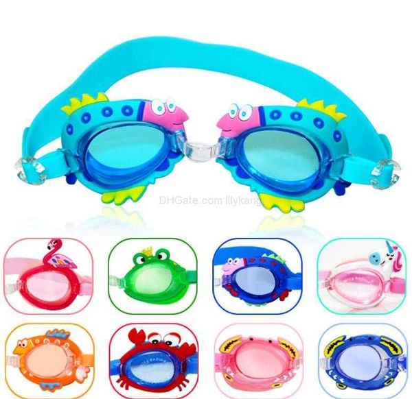 Cartoon kids Antifog Pool Occhialini da nuoto Bambini Bambini Ragazzi Ragazze Occhiali da sub Swim Eyewear Silicone regolabile Occhiali colorati 15style