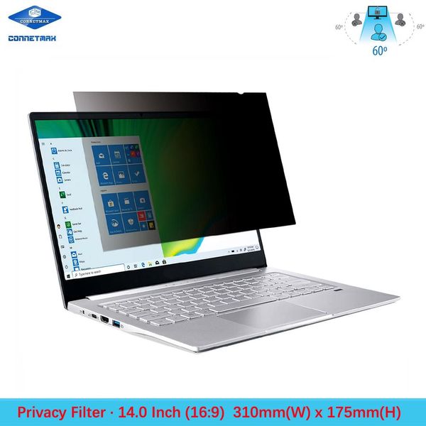 Filter 14 Zoll Laptop Datenschutz Filter Bildschirmschützer für Widescreen (16 9) Notebook -LCD -Monitore für Widescreen (16 9)