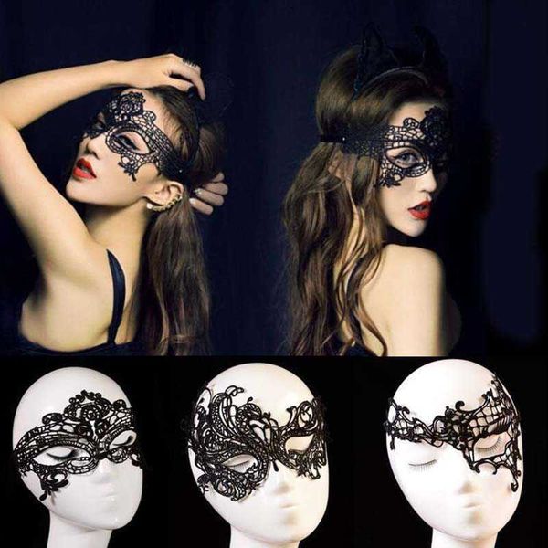 Schlafmasken, 1 Stück, schwarze Ausschnitt-Spitzenmaske, schwarze coole Blumen-Augenmaske für Maskerade, Party, Maske, Kostüm, Halloween, Party, ausgefallene Dekoration, J230602