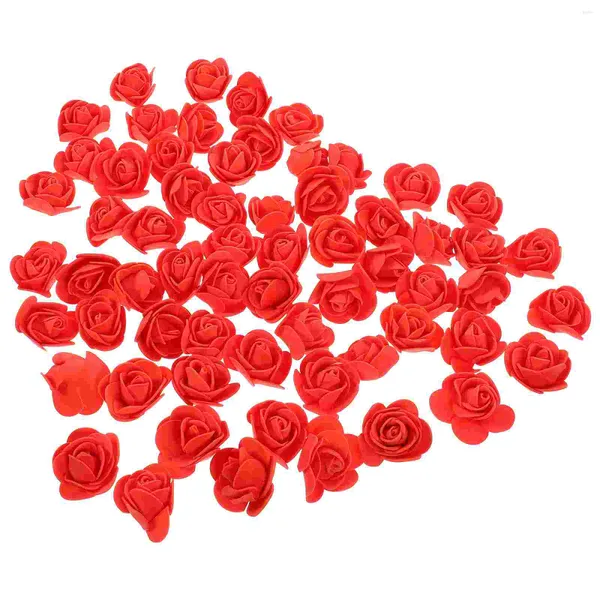 Fiori Decorativi 200 Pz Bulk Wedding Decor Schiuma Orso Capolino Rose Artificiale Finto Falso 3.5X2cm Teste Pe Rosse