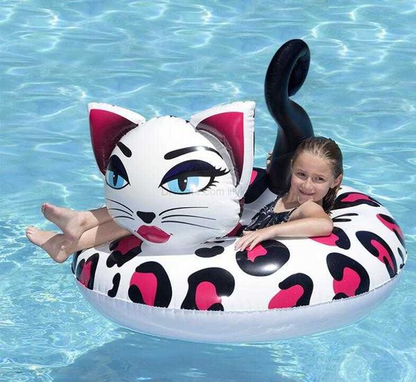 Heiße aufblasbare Kitty-Schwimmringmatratze, niedliche Katze, Schwimmkreisröhren, Schwimmbad schwimmt, Tiersitzringe, Wassersport, Party, Strandspielzeug