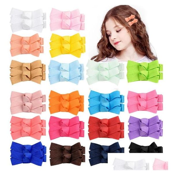 Saç klipsleri barrettes mini tezahürat şeker kız bebek toddler bowknots katı kurdele klipleri yaylar saç tokası aksesuarları düşmüş teslimat Yahudi dhonb