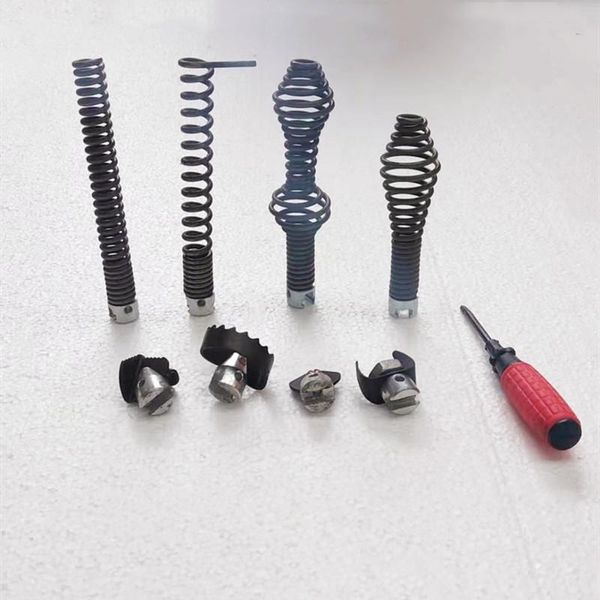 Houders acessórios para esgoto cobra hine, eixo macio 16mm 8 peças/pk, lâmpada reta, lâmina de trado, graxa, cortador de dente de serra, tubo limpo