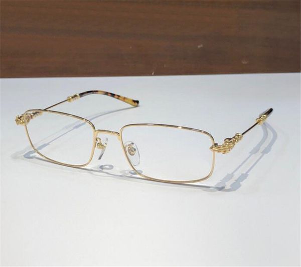 Occhiali da vista dal design classico retrò 8201 montatura quadrata in metallo stile semplice ed elegante occhiali trasparenti con lenti trasparenti di fascia alta