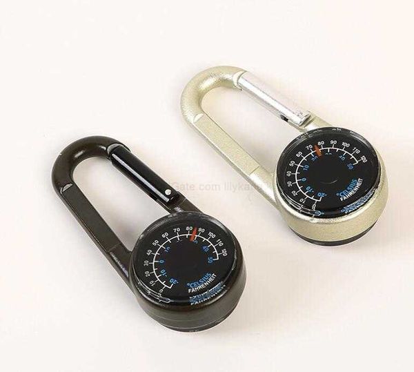 Hot Mini Quicking Hanging Buctle Buckle Look Thermoter Compass Portable Mini Outdoor Tool Gadgets Metal Carabiner Tool