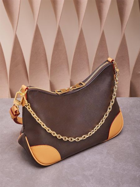 10A Designer Classic Boulogne Croissants Chain Bags Braun bedrucktes Leder Umhängetasche Damen Tote Umhängetaschen Handtaschen