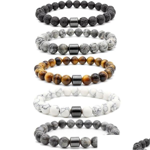 Perline 8Mm Perline di pietra naturale Bracciali Preghiera per la meditazione Buddha Braccialetto tibetano Uomini e donne Gioielli con consegna a goccia Dhnyx