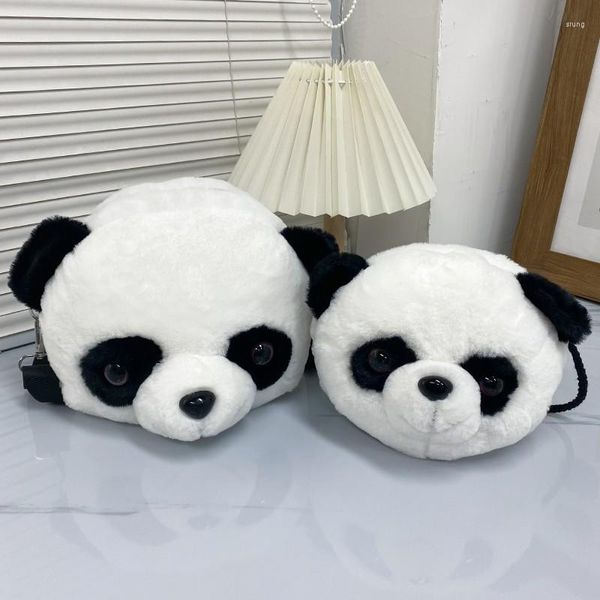 Sacolas de compras Panda Gigante Fofa Bolsa Tiracolo Pelúcia Boneca Desenhos Animados Moda Lazer Presente Infantil