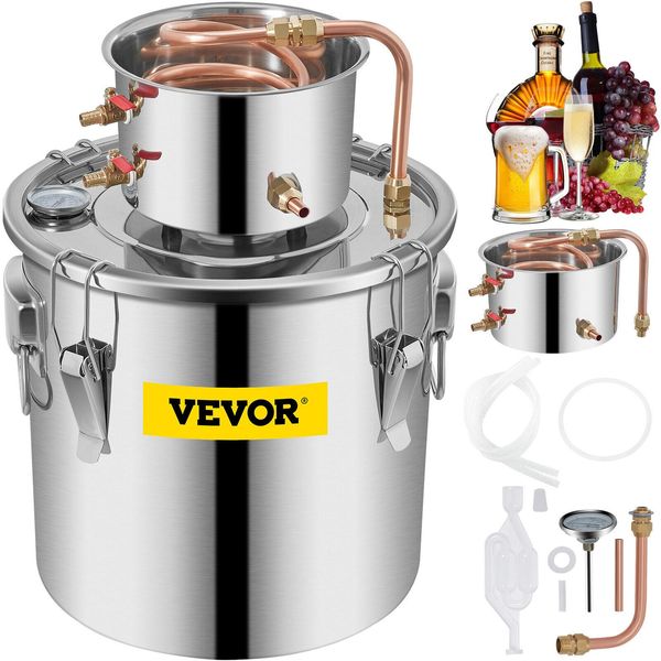 Комбаты Vevor 8gal 30l водяного вина алкоголь дистиллятор газовая плита быстро охлаждение