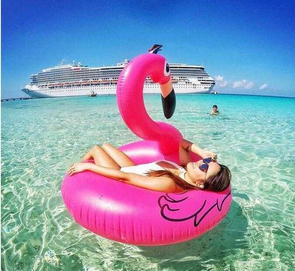 90cm 120cm Anel de natação Flamingo piscina de natação flutuante Brinquedo flutuante para esportes aquáticos chilldren passeio de animal colchão de cisne de ar