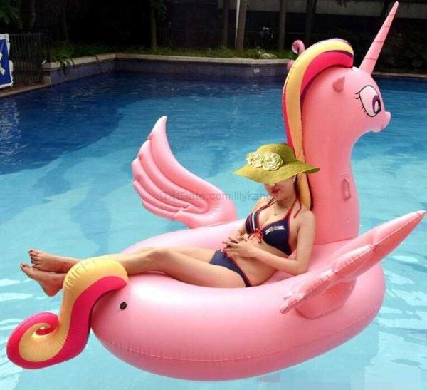 275 cm, neues Design, riesige aufblasbare Einhorn-Matratze, Schwimmbecken, schwimmende Reihe, aufblasbares schwimmendes Schlafsofa, Lounge-Schwimmring