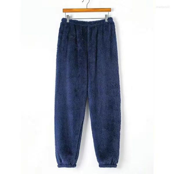 Pijamas femininos Fdfklak M-XXL calças de pijama de flanela para mulheres grossas e quentes calças largas de inverno femininas pretas brancas