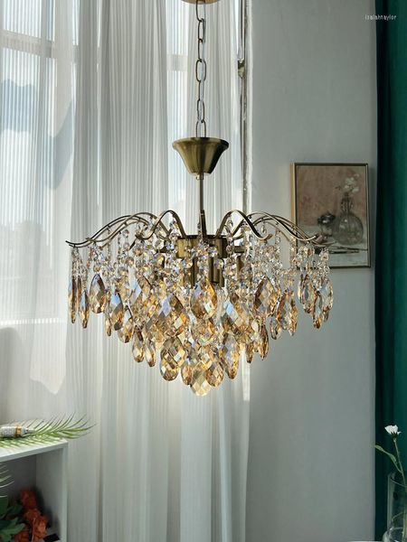 Подвесные лампы гостиная винтажная хрустальная люстра освещение современное роскошное нордическое потолочное освещение