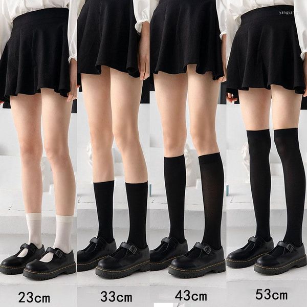 Kadın SOCKS JK Kadın Velvet Çoraplar Siyah Beyaz Diz Lolita Uzun Moda Kawaii Cosplay Kızlar İçin Yüksek Seksi Naylon