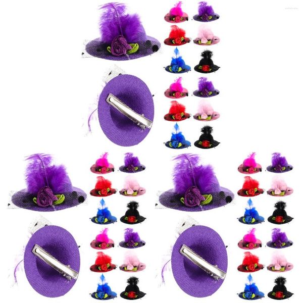 Bandane Card Issuer Mini Hat Hair Clip Kids Children Mesh Plumage Cute Tea Party Little Girl