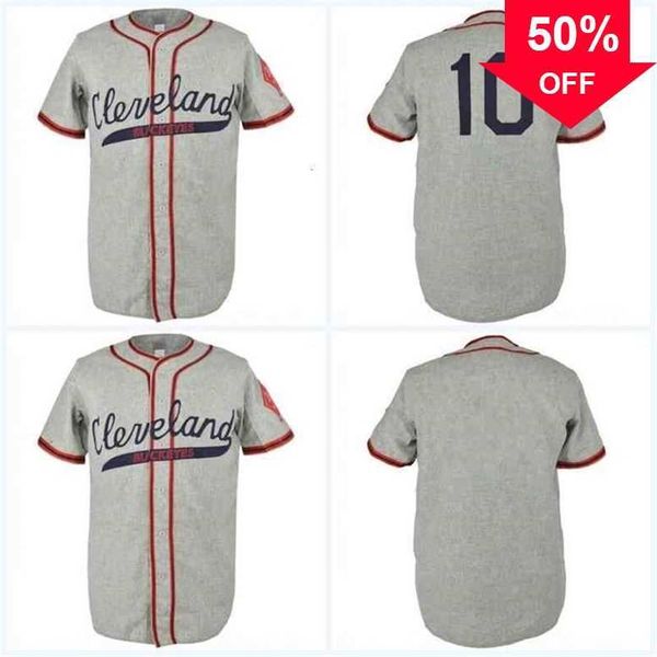 Xflsp GlaC202 Cleveland Buckeyes 1946 Road Jersey Movie Baseball Jersey Doppelt genähte Namensnummer für Herren Damen Jugend Mix Order S-XXXL