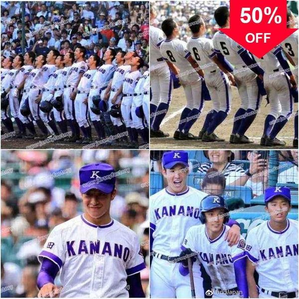 Xflsp GlaA3740 Men Kanano Japão Golden Foot agricultura Baseball Jerseys Yoshida Teruhoshi Kikuchi Ryota Takahashi Yuki Alta Qualidade