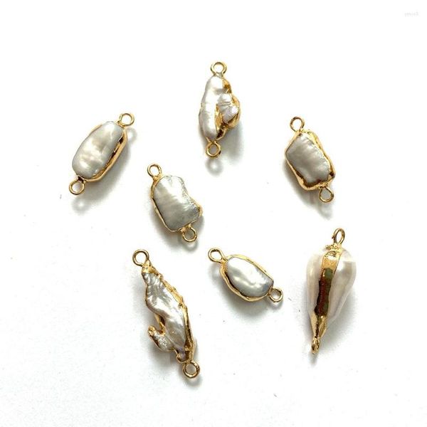 Подвесные ожерелья медные золотые барокко натуральная пресноводная жемчужная рисовая бусинка Diy Высококачественный ювелирный загрязня