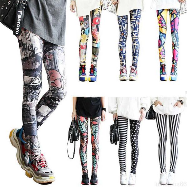 Leggings Femininas DOIAESKV Leggings da Moda Sexy Casuais e Coloridas Aquecedoras de Perna Adequadas à Maioria dos Tamanhos Leggings Calças Calças Leggings Femininas