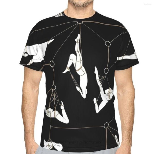 Herren-T-Shirts, Shibari-Körper, Sommer-Herren-BDSM-3D-gedrucktes, übergroßes Polyester-T-Shirt, schnell trocknende, kurzärmelige, atmungsaktive Kleidung