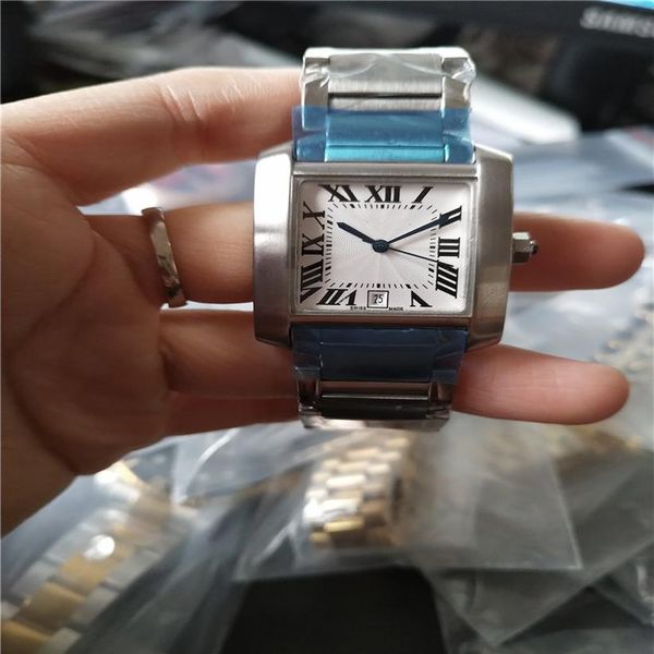 nuovo orologio da uomo di moda cassa in argento quadrante bianco orologio da uomo femminile orologi al quarzo 054 279j