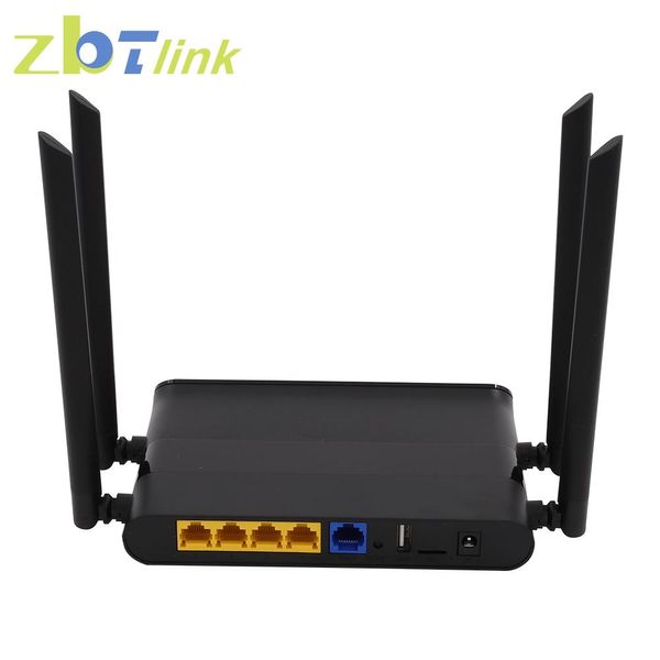 Маршрутизаторы Zbtlink Home Двойной полосы 1200 Мбит / с беспроводной беспроводной маршрутизатор Wi -Fi 5 ГГц OpenWRT 800 МГц Гигабит LAN Высокий усиление 4*5DBI Антенна Поддержка 64 пользователь