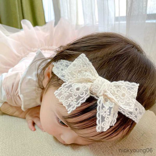 Haarschmuck, weiße Schleife, Baby-Stirnbänder für Mädchen, niedliches Schleife-Band, elastischer Säuglings-Turban, Neugeborenen-Kopfbedeckung