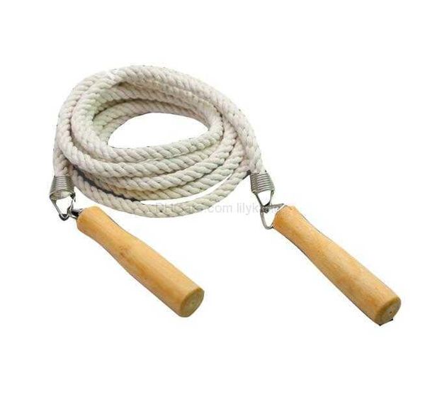 Durevole corda intrecciata in cotone fatto a mano Corde per saltare 3M Manico in legno corda per saltare sport all'aria aperta fitness allenamento attrezzature per esercizi corde per saltare