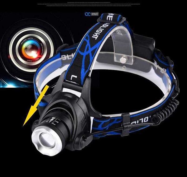 Outdoor 3000 Lumen XML T6 Hochleistungs-LED-Scheinwerfer-Scheinwerfer-Taschenlampe, 3 Modi, heller Strahl, zoombare Camping-Reit-Scheinwerfer