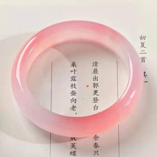 Charm Bracelets Send Certificate Pure Natural Jadeite Bangle Healing Bracelet Women Fine Jewelry Genuine Pink Certified Burma Jade Stone Bangles 230602