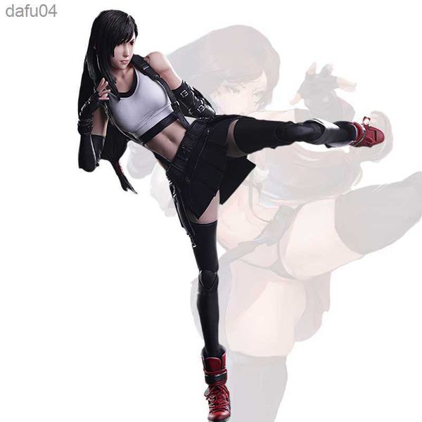 Original Anime Final Fantasy VII Remake PLAY ARTS Kai Tifa Lockhart Action Figure Sexy Girls Fighting Collectible Model Doll Toy L230522