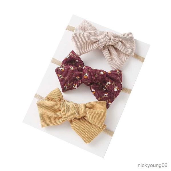 Haarschmuck Kinder Turban Einfache Schleife Elastisches Haarband 3set Baby Krawatte Kinder Kopfbedeckung Neugeborenes Kopftuch