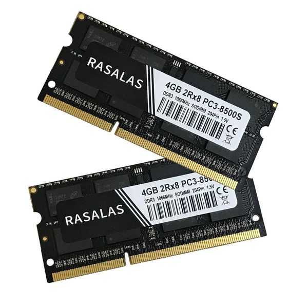 Rams Rasalas DDR3 DDR4 RAM 4GB 8 GB PC3 8500S 10600S 12800S 1066/1333/160 MHz Sodimm 1,5 V Notebook 204Pin Laptop Speicher Sodimm Noecc