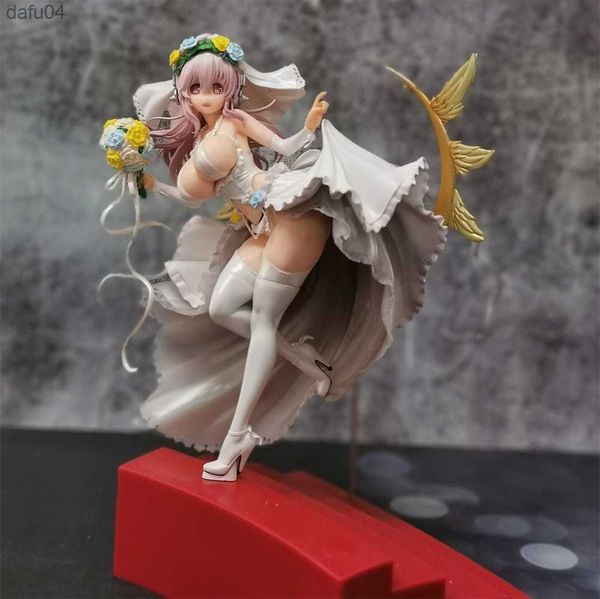 Anime Sexy Girls Statue Super Sonico 10th Anniversary Wedding Ver. 1/6 Action PVC Figure da collezione Model Game Puntelli Giocattoli per bambole L230522