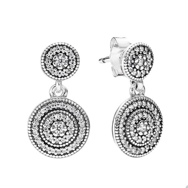 Brincos Pave Pendurados Espumantes para Pandora 925 Prata Esterlina Jóias de Casamento Conjunto designer Brinco Para Mulheres Meninas Brinco de Luxo com Caixa Original atacado