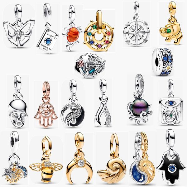 2023 novo designer pingente de prata encantos de alta qualidade jóias menina festa acessórios de moda feminino presente de feriado diy ajuste pandora me borboleta mini pulseira oscilante