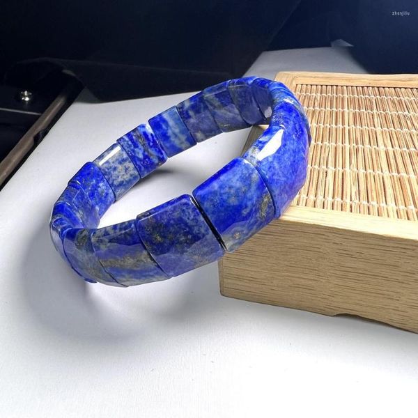 Strand Natural Stone Lapis Men Pulseira Relógio Facetado de Alta Qualidade Banda Forma Cordão Elástico Quartzo Rosa Ametista Pulseiras Bangles