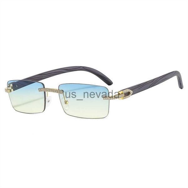 Occhiali da sole firmati di marca Occhiali da sole quadrati piccoli senza montatura con cerniera in metallo Occhiali per uomo Donna Luxury Sun Glass UV400 Lens Unisex Alta qualità con custodia a J230603