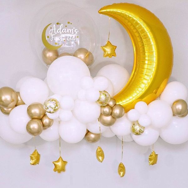 Diğer Etkinlik Partisi Malzemeleri Müslüman Eid Mübarek Festivali için 60pcs Moon Star Balon Seti Ev Dekorasyon Ramazan Kareem Çocuk Doğum Günü Balon Globos 230603
