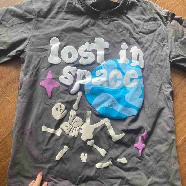 Erkek Tişörtleri Kırık Gezegen Pazarı Kısa Kol Kayda Uzayda Moda T-Shirt Baskı Y2K I3W2