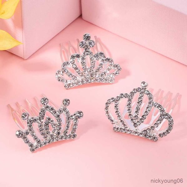 Аксессуары для волос 1pcs Crystal Princess Crown Comb Girls Дети Детская Антеун Тяра Клипы костюм подарки на день рождения подарки головного убора подарки