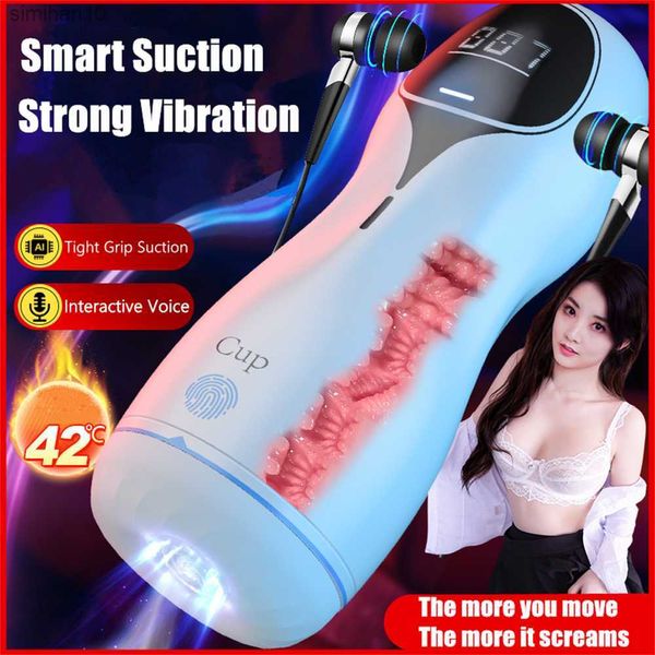 Automatique Sucer Mâle Masturbateur Coupe Réel Vagin Fellation Vibrateur Poche Chatte Électrique Machine Sex Toys Pour Homme Mastuburateur L230518