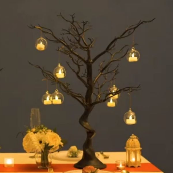 75cm de altura) com furador de vela) Novo design preto evento mesa de casamento peças centrais topo candelabro lustre decorações imake961