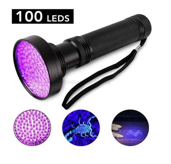 3 W UV-Schwarz-Taschenlampe, 100 LEDs, bestes UV-Licht für Zuhause, Hotelinspektion, Haustier-Urinflecken, LED-Strahler, Taschenlampen, Lampen