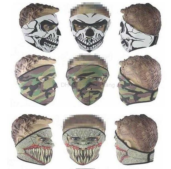 Cappuccio da caccia tattico full face Skull Heads Mask Protection Balaclava Hats Wargame Face Maschere a prova di vento maschera da ciclismo per feste Maschere di Halloween