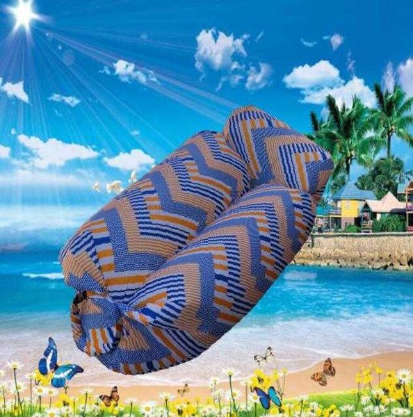 Taşınabilir kamuflaj açık salon uyku çantası gökkuşağı renk tembel şişme kanepe hızlı şişme uyku tulumu fasulye torbası plaj yürüyüş çantası